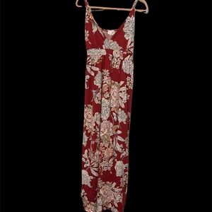 Gorgeous Burgundy Floral Tie-back Dress